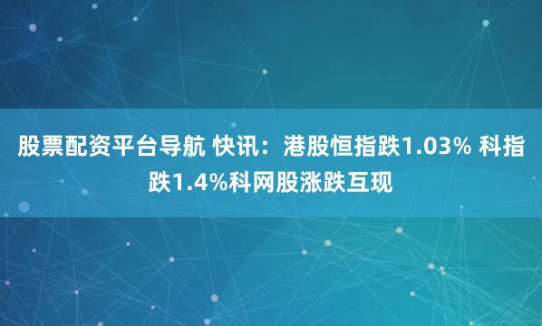 股票配资平台导航 快讯：港股恒指跌1.03% 科指跌1.4%科网股涨跌互现